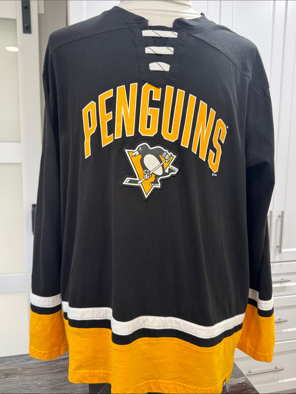 🏒Fanatics NHL Pittsburgh Penguins Long Sleeve T-Shirt | Men’s 2XL | Black/Yellow